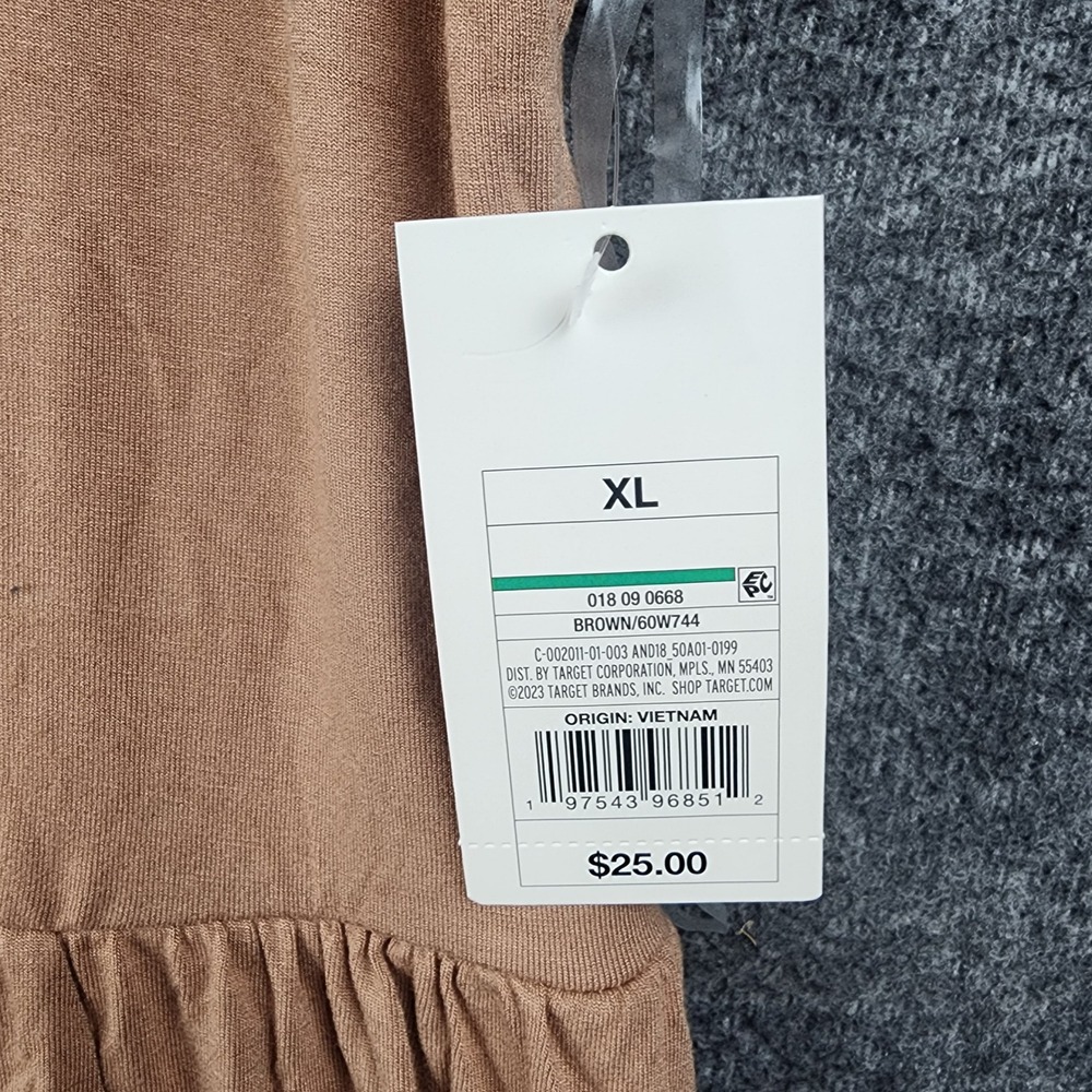 A New Day Maxi Dress Women XL Brown Knit Sleeveless Pockets 60W744 NEW - Picture 8 of 11